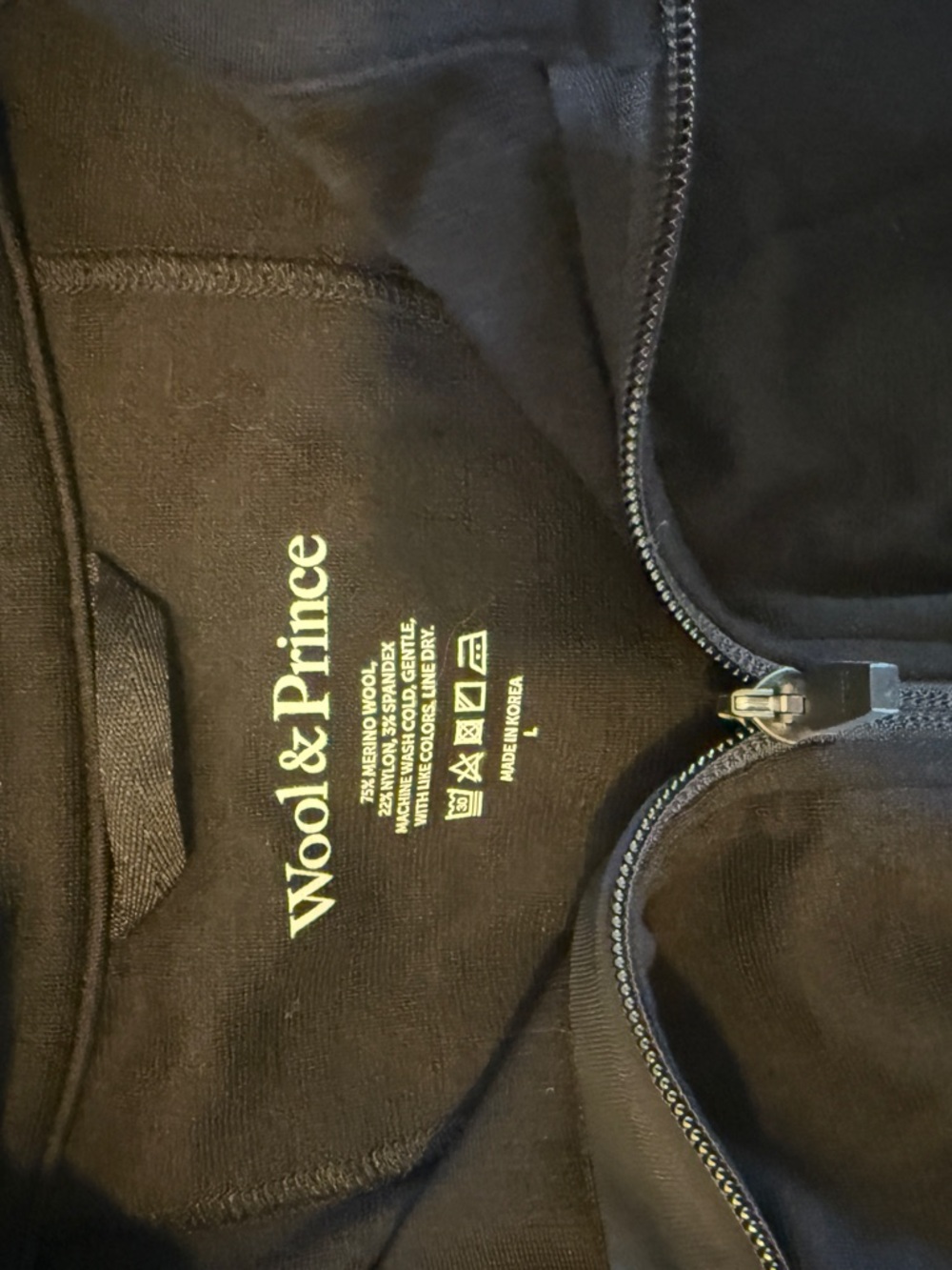 Wool & Prince Black 1/4 Zip-Up Sweater